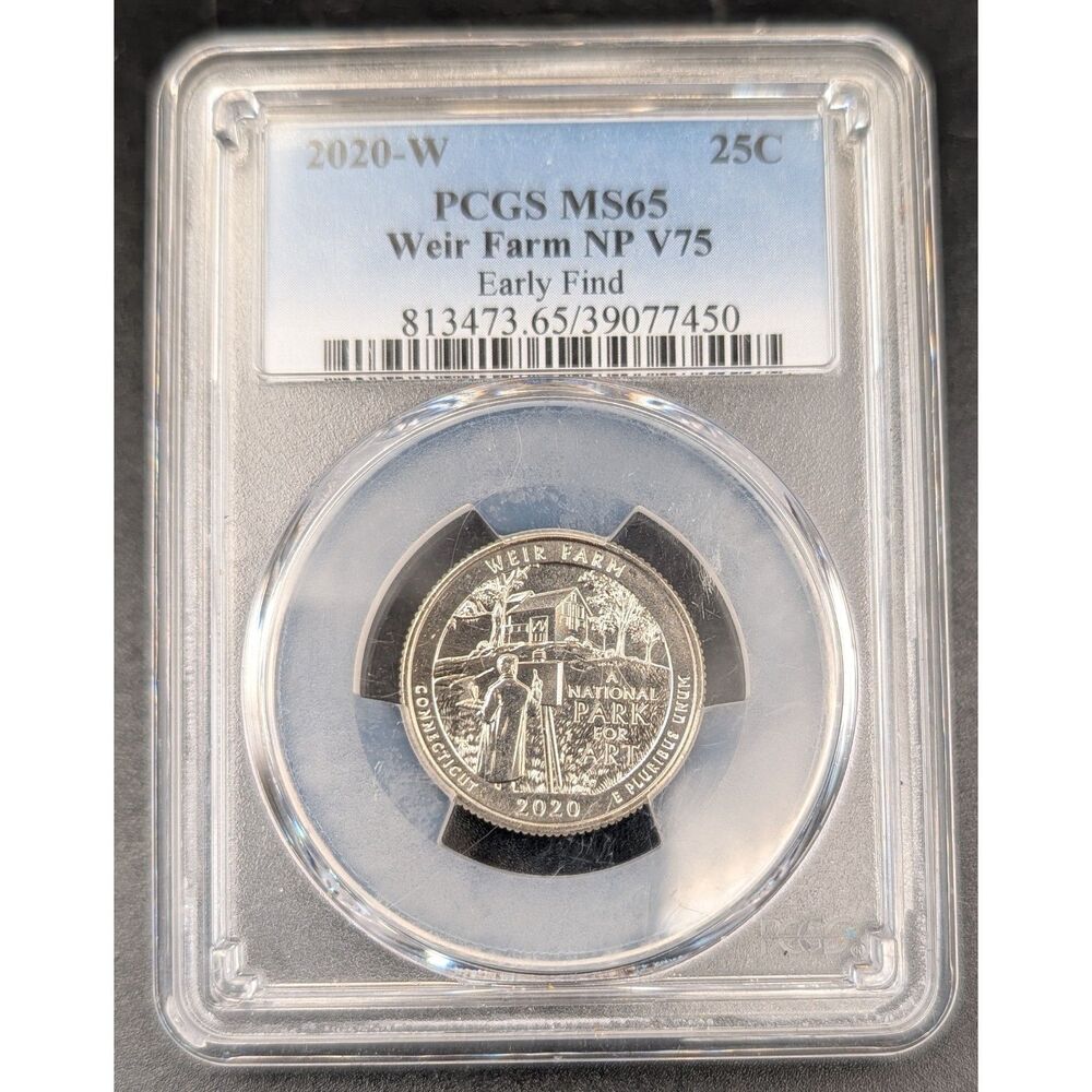 2020‑W Weir Farm Quarter • PCGS MS65 • V75 Privy • West Point Mint